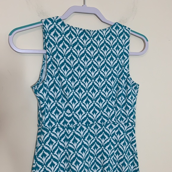 New York & Co Teal Aztec A-Line Dress - Picture 5 of 7